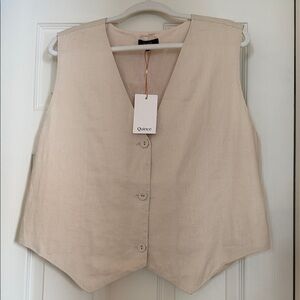 Quince Light Tan European Linen Vest